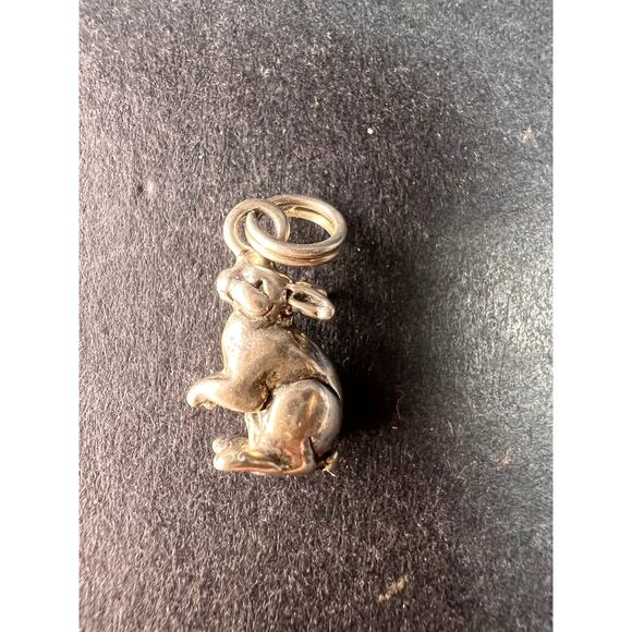 Vintage Sterling Silver MCM Rabbit Charm Bunny Pendant Jewelry Fine Silver - Picture 15 of 16